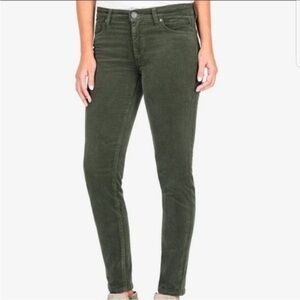 Kut from the Kloth High Rise Diana Fab Ab Forest Green Skinny Corduroy Jeans